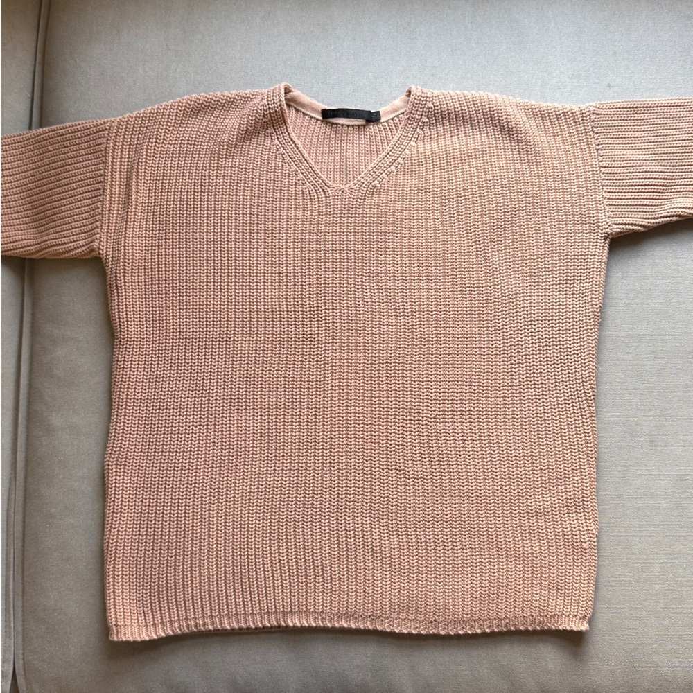 Jenni Kayne Women's V-Neck Sweater in Blush Pink